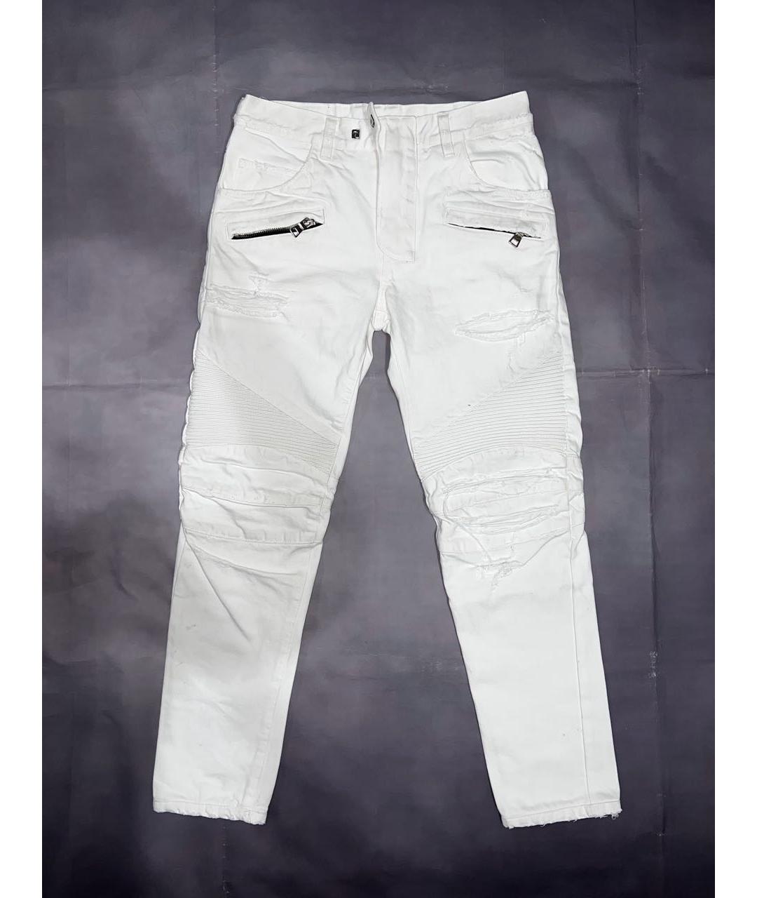 BALMAIN Белые хлопковые джинсы скинни, фото 6