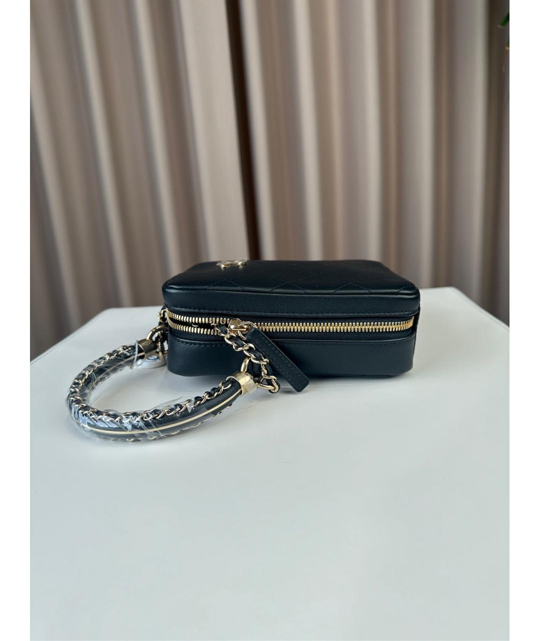 CHANEL Черная кожаная сумка через плечо, фото 6