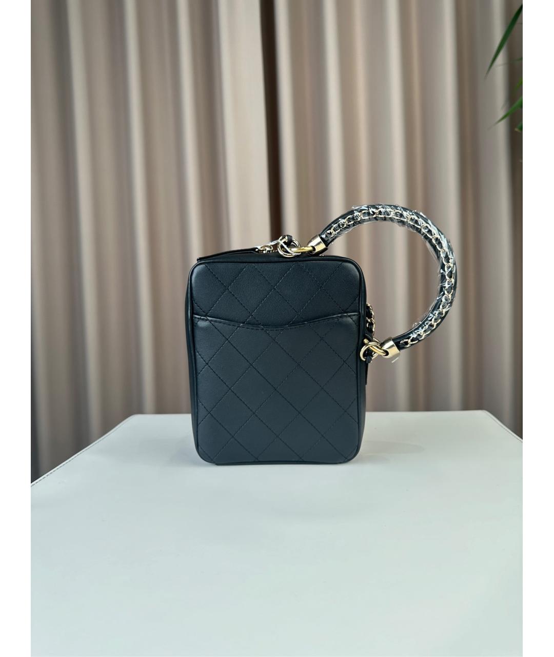 CHANEL Черная кожаная сумка через плечо, фото 3