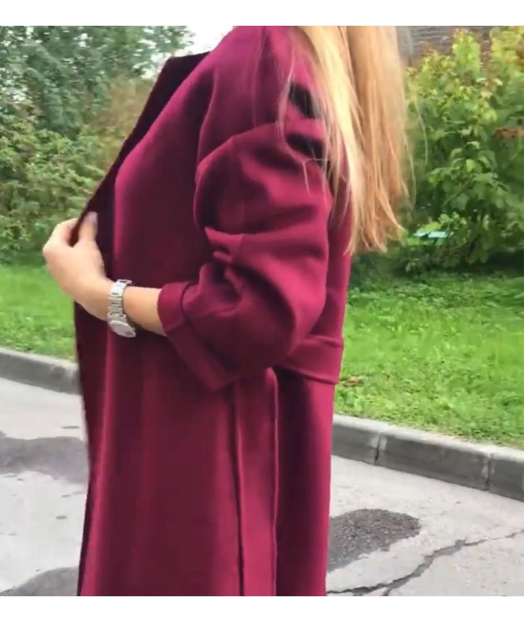 'S MAX MARA Бордовое шерстяное пальто, фото 2