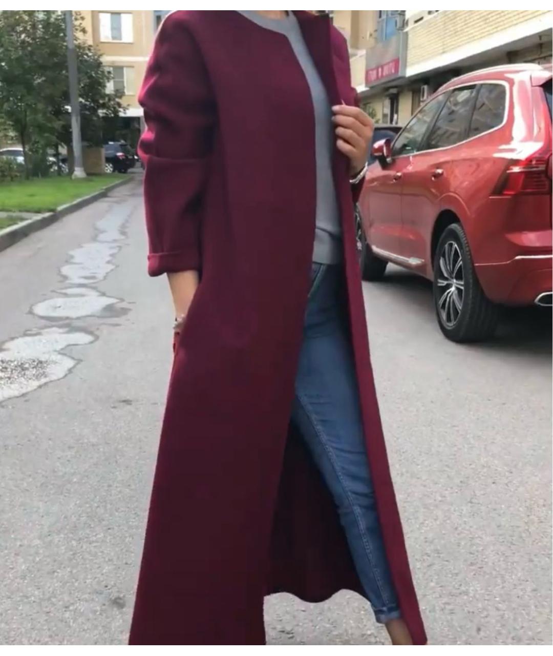 'S MAX MARA Бордовое шерстяное пальто, фото 3