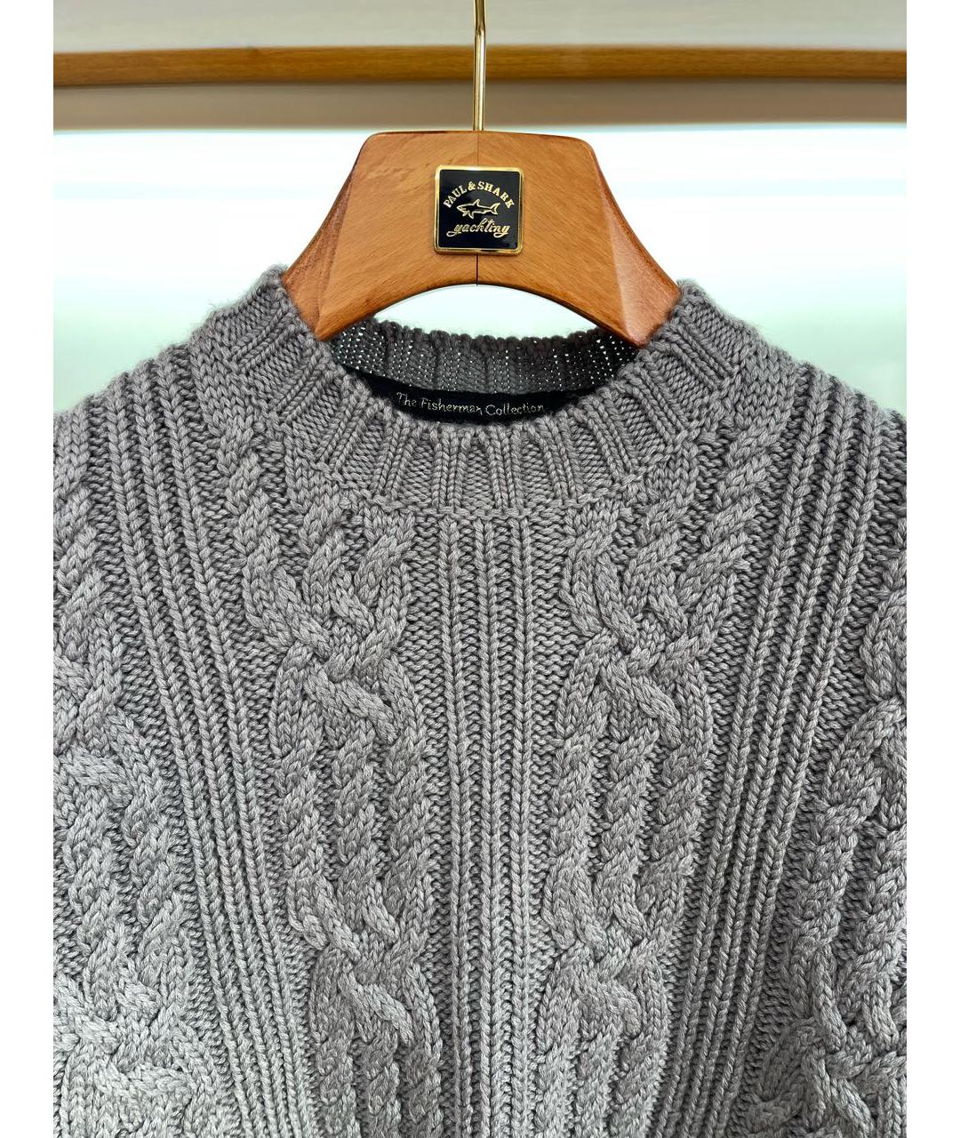 PAUL & SHARK Серый шерстяной джемпер / свитер, фото 4