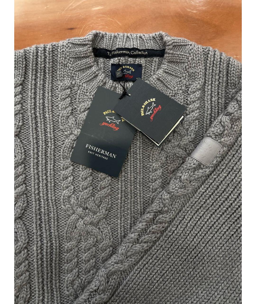 PAUL & SHARK Серый шерстяной джемпер / свитер, фото 5