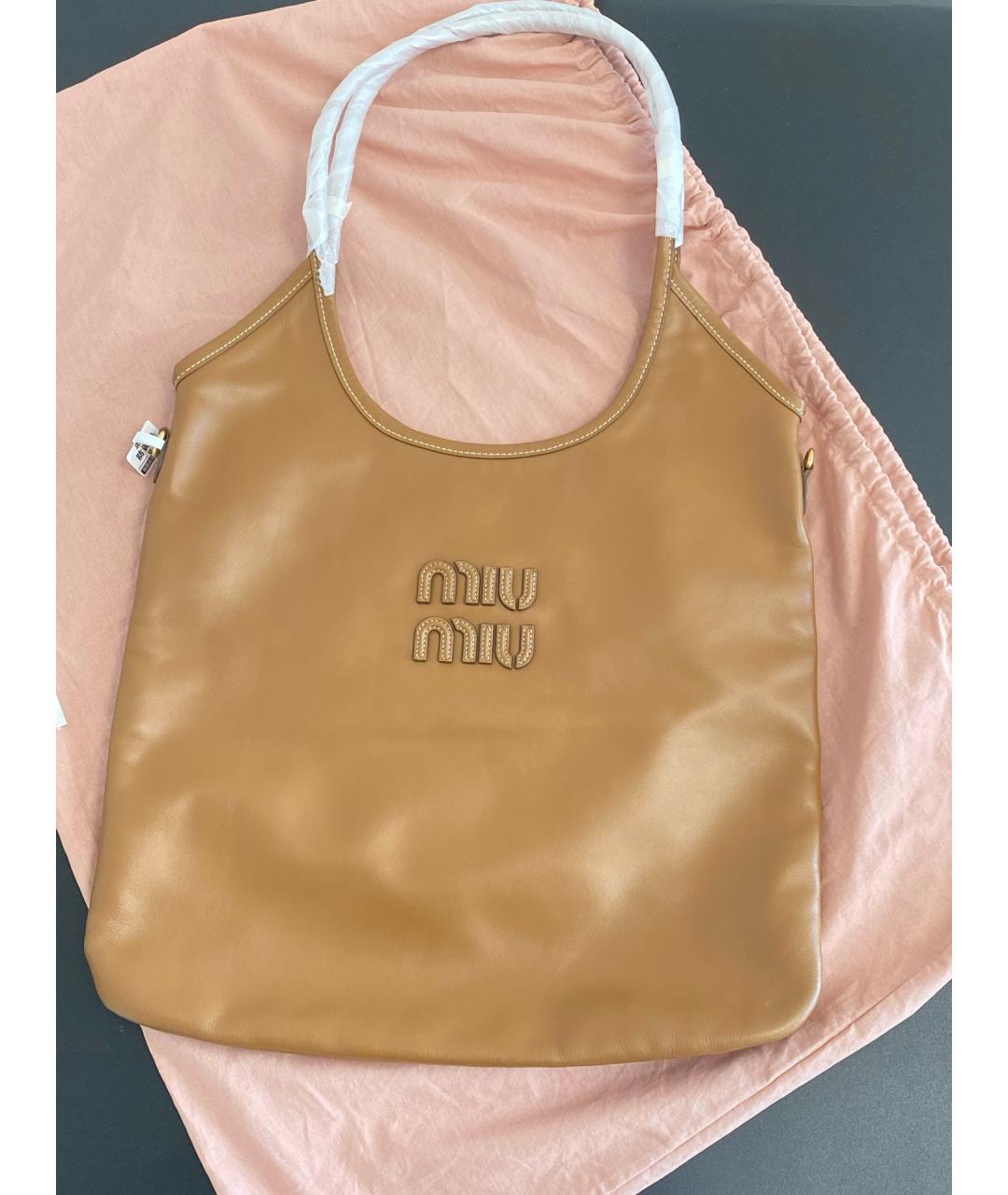 MIU MIU Коричневая кожаная сумка тоут, фото 2