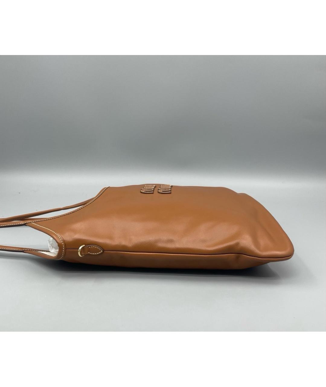 MIU MIU Коричневая кожаная сумка тоут, фото 4