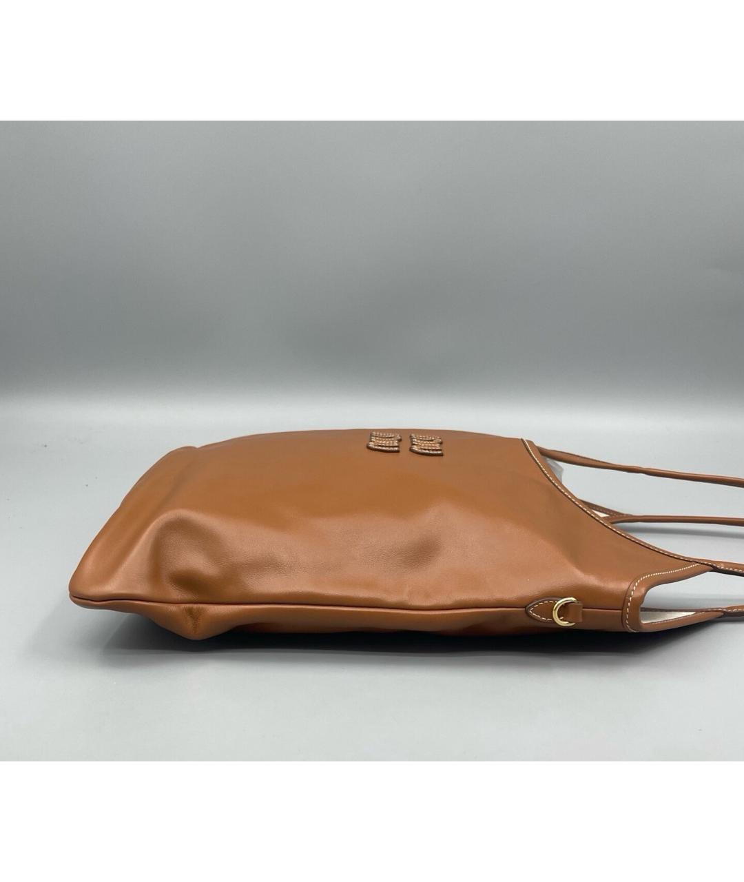 MIU MIU Коричневая кожаная сумка тоут, фото 5