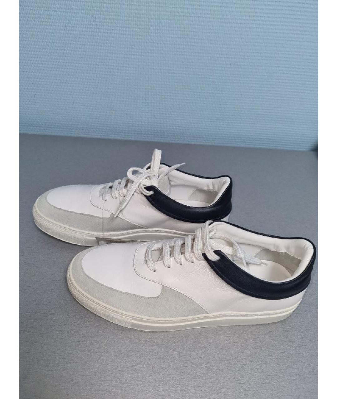 PAL ZILERI Белые кожаные низкие кроссовки / кеды, фото 9