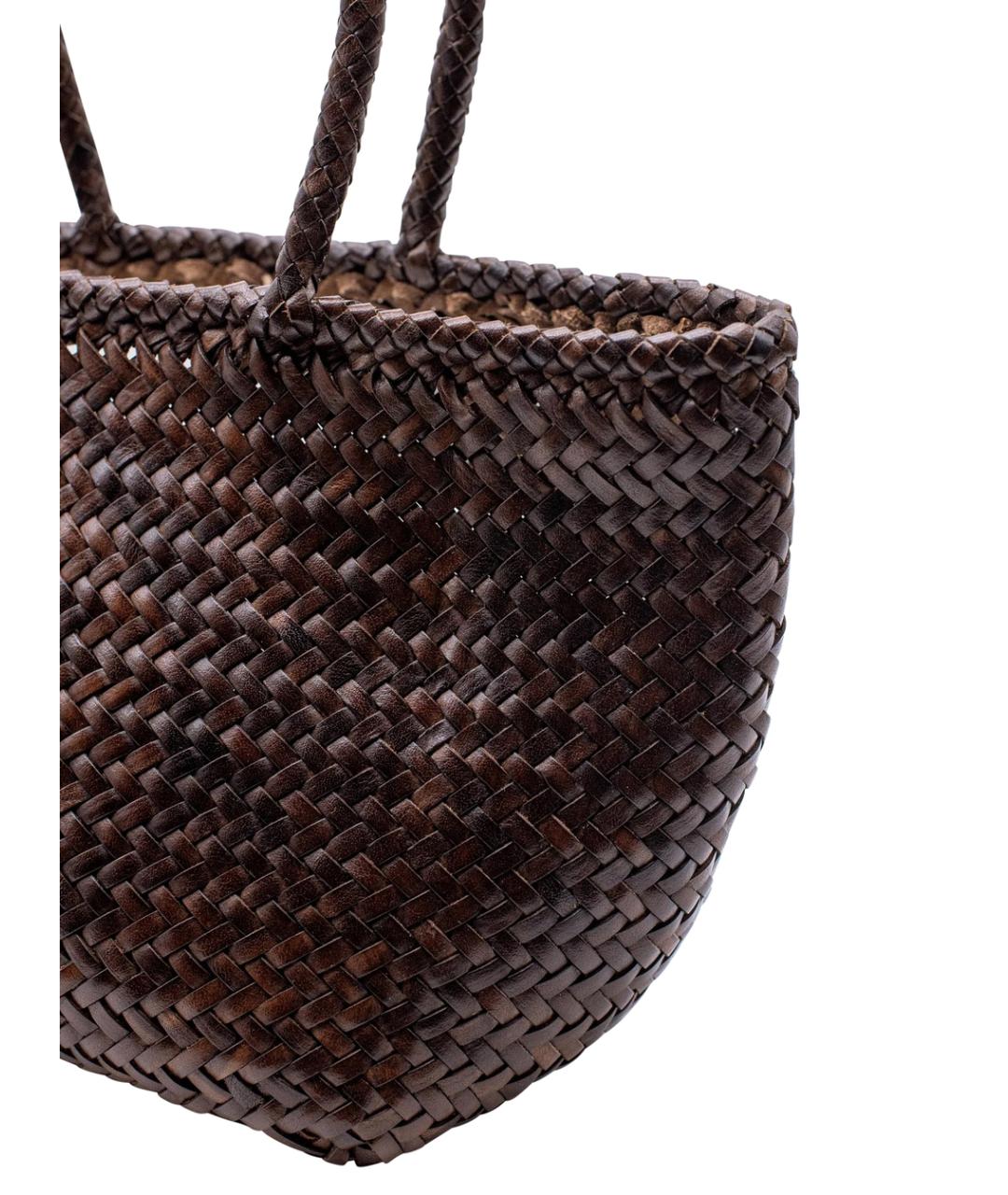 Dragon Diffusion Коричневая кожаная сумка тоут, фото 3