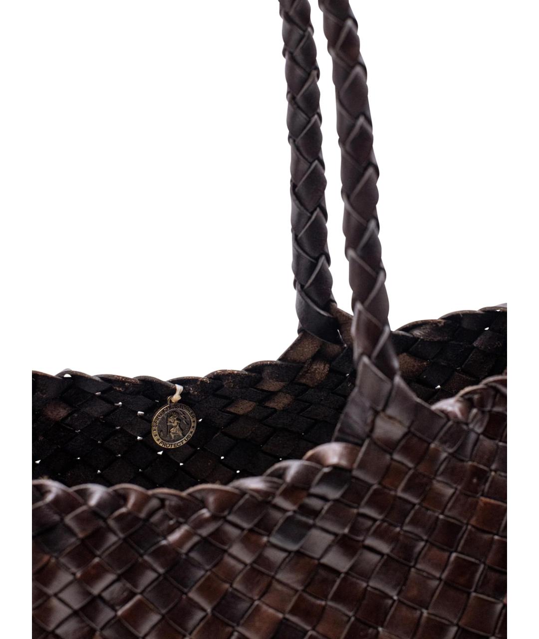 Dragon Diffusion Коричневая кожаная сумка тоут, фото 2