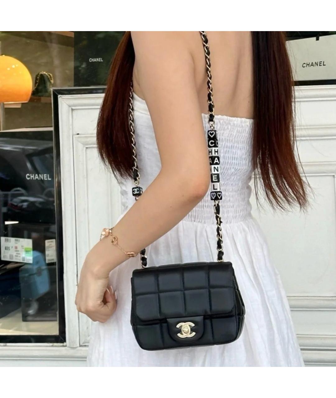 CHANEL Черная кожаная сумка через плечо, фото 5