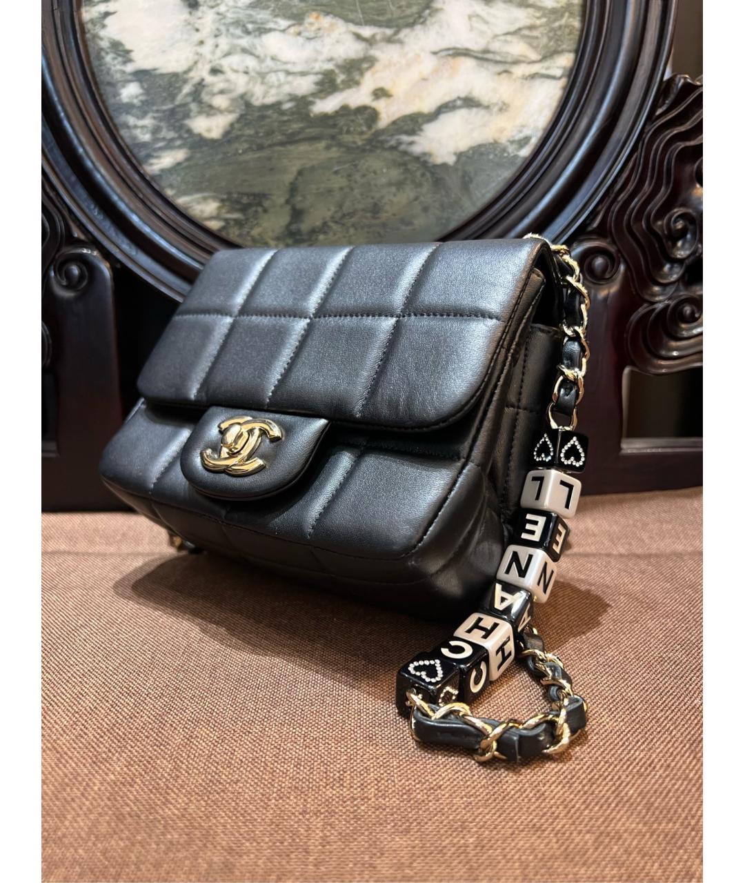 CHANEL Черная кожаная сумка через плечо, фото 4