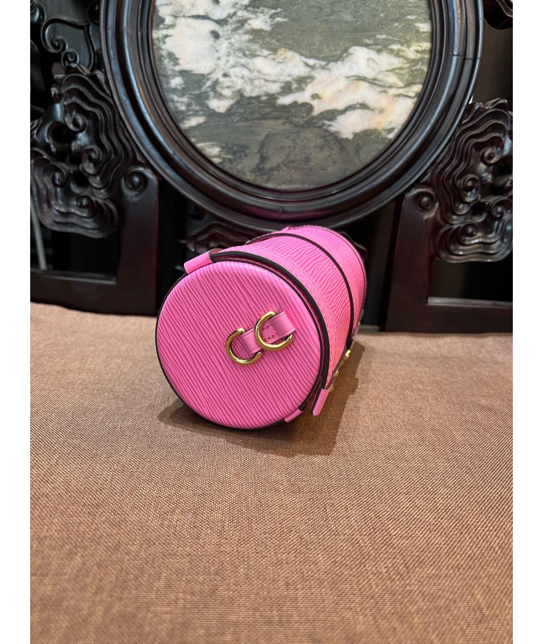 LOUIS VUITTON Розовая кожаная сумка через плечо, фото 6