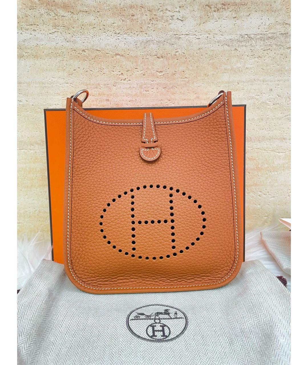 HERMES Коричневая кожаная сумка через плечо, фото 7