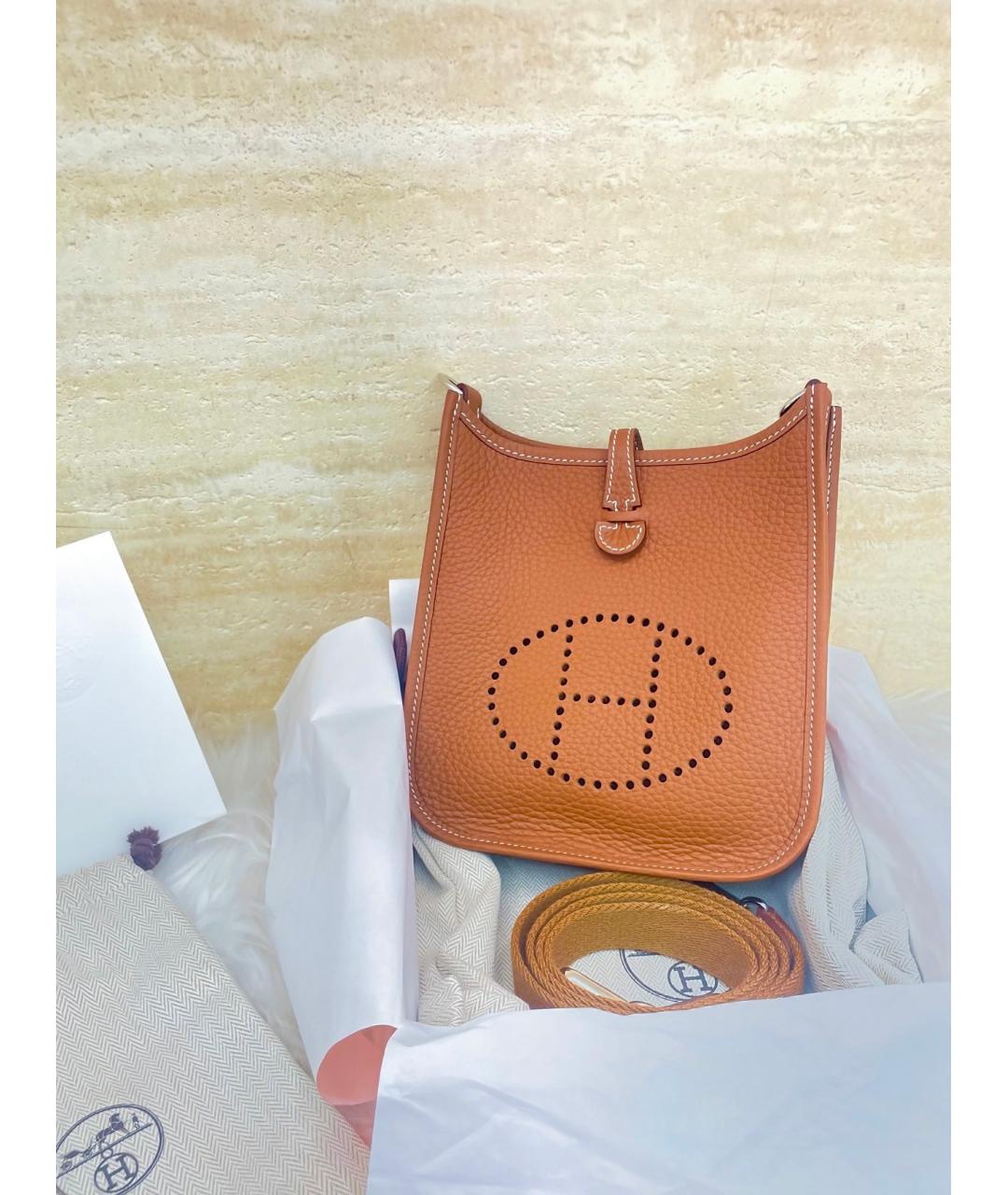 HERMES Коричневая кожаная сумка через плечо, фото 2