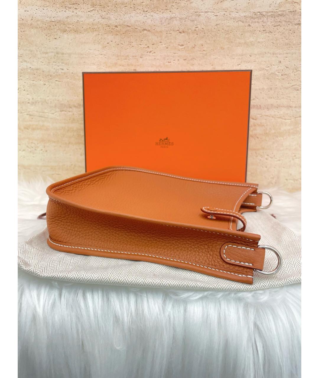 HERMES Коричневая кожаная сумка через плечо, фото 5