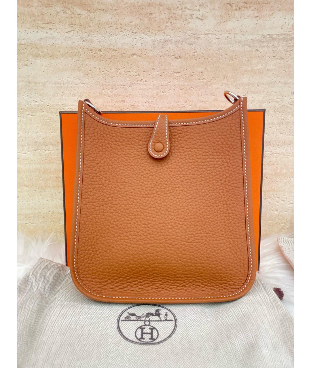 HERMES Коричневая кожаная сумка через плечо, фото 4