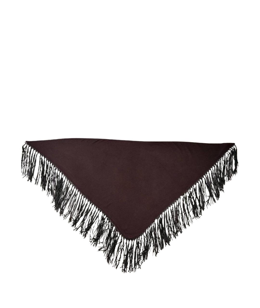 HERMES Коричневый кашемировый шарф, фото 1