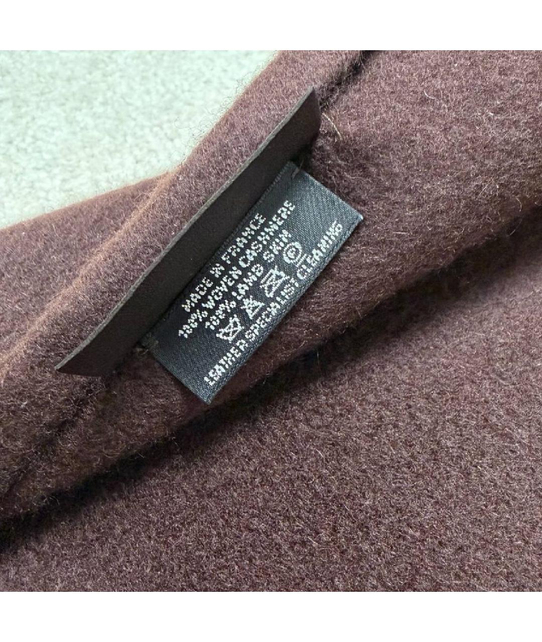 HERMES Коричневый кашемировый шарф, фото 8