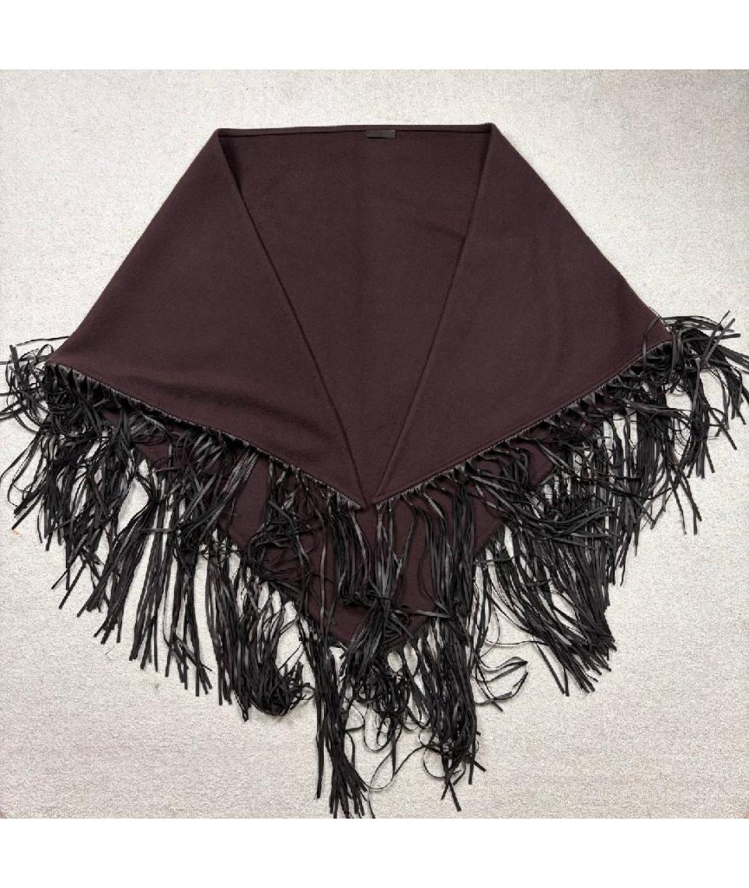 HERMES Коричневый кашемировый шарф, фото 4