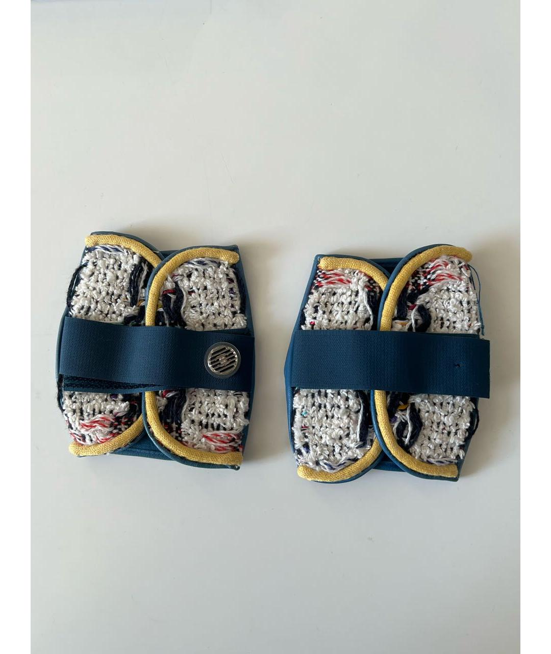 CHANEL Синие кожаные перчатки, фото 5