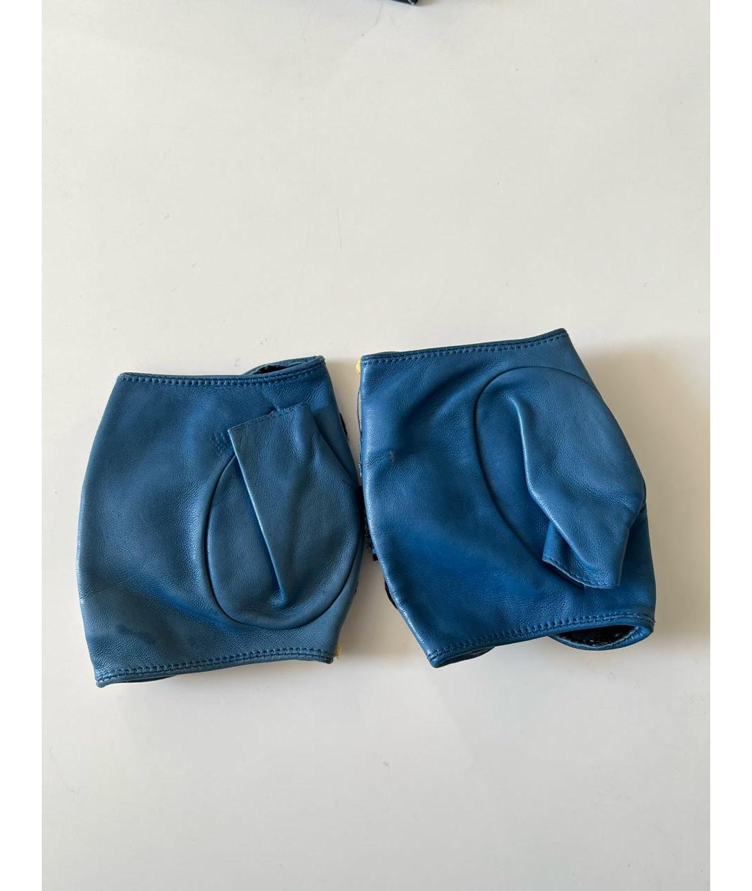 CHANEL Синие кожаные перчатки, фото 2