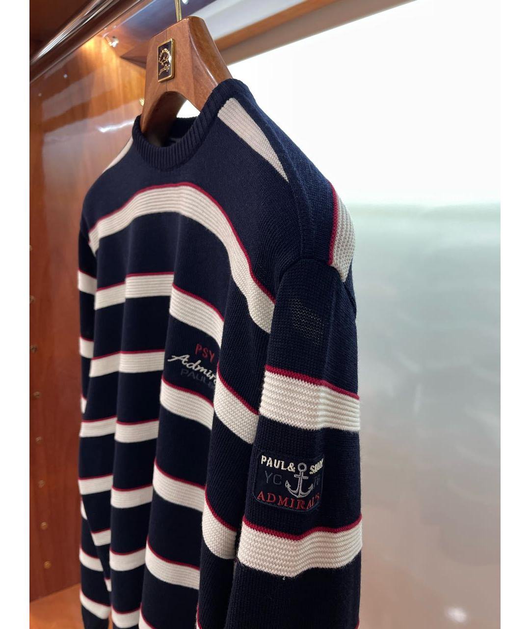 PAUL & SHARK Темно-синий шерстяной джемпер / свитер, фото 6