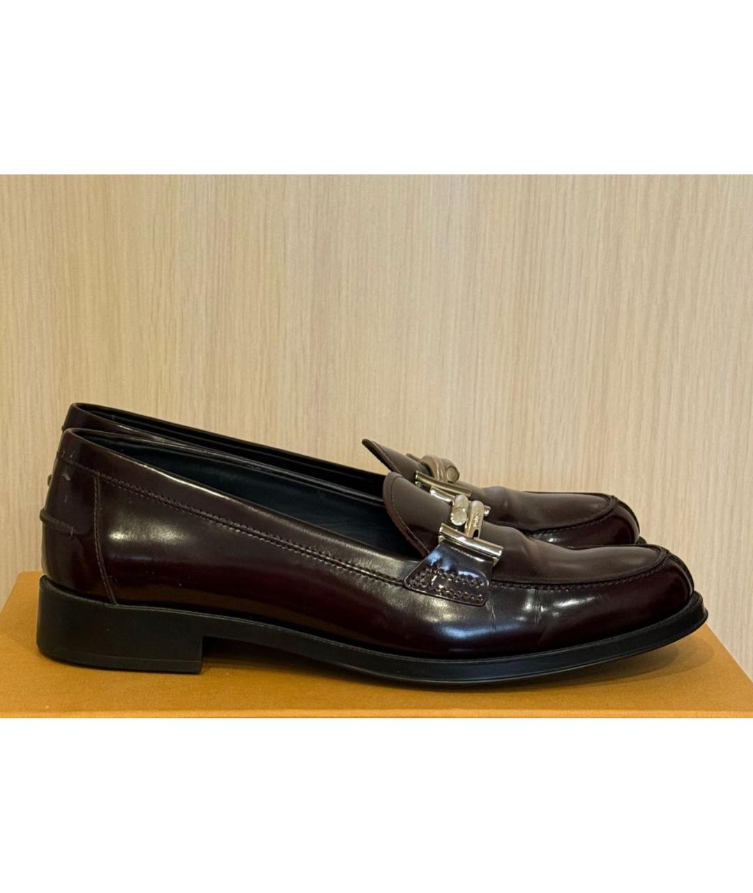 TOD'S Бордовые лоферы из лакированной кожи, фото 6