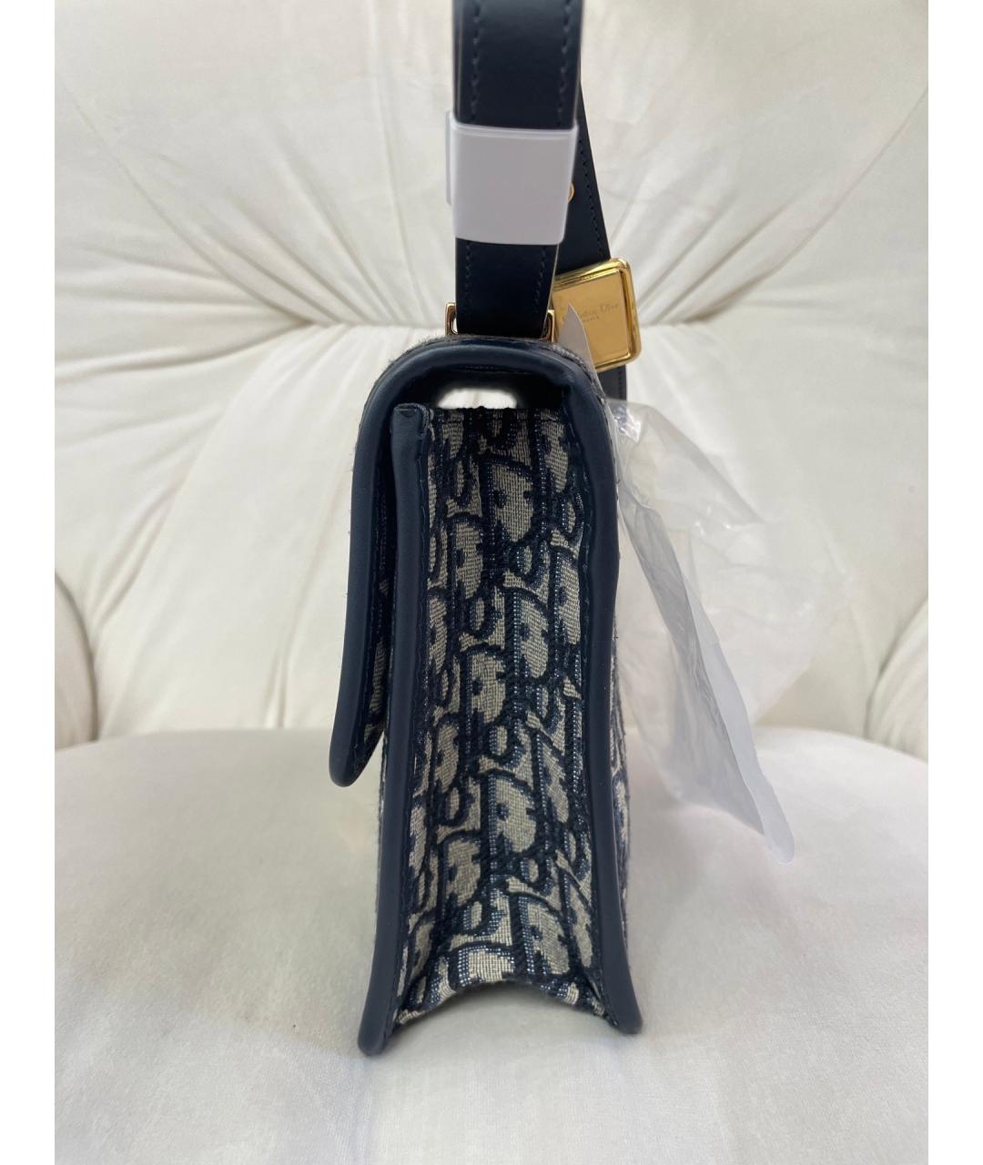 CHRISTIAN DIOR Голубая жаккардовая сумка через плечо, фото 4