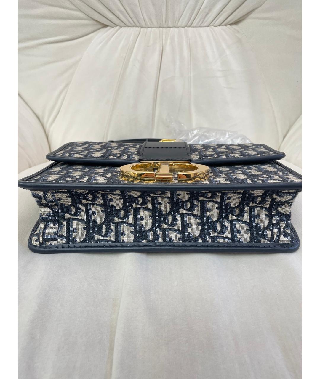 CHRISTIAN DIOR Голубая жаккардовая сумка через плечо, фото 5