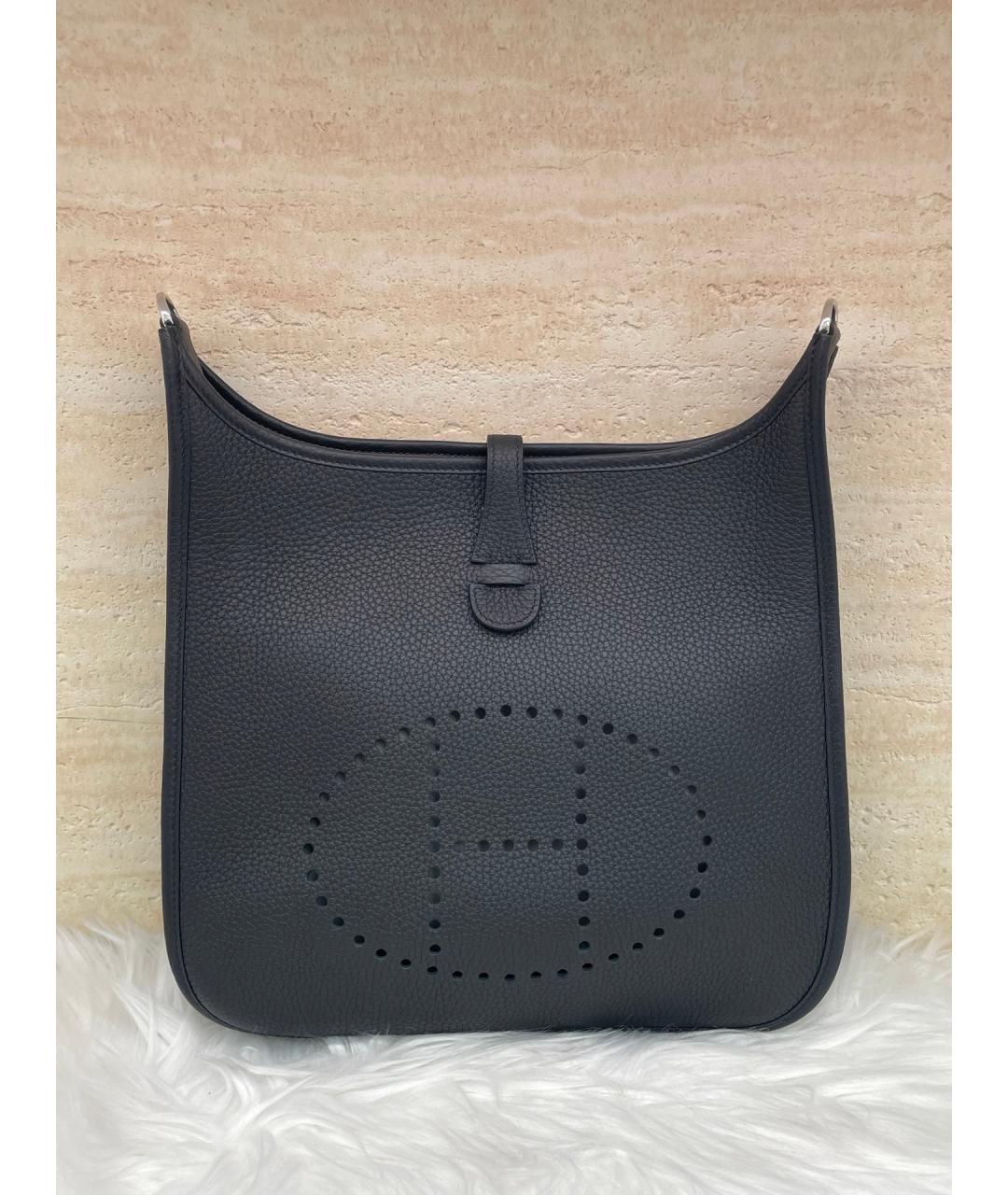 HERMES Черная кожаная сумка через плечо, фото 2