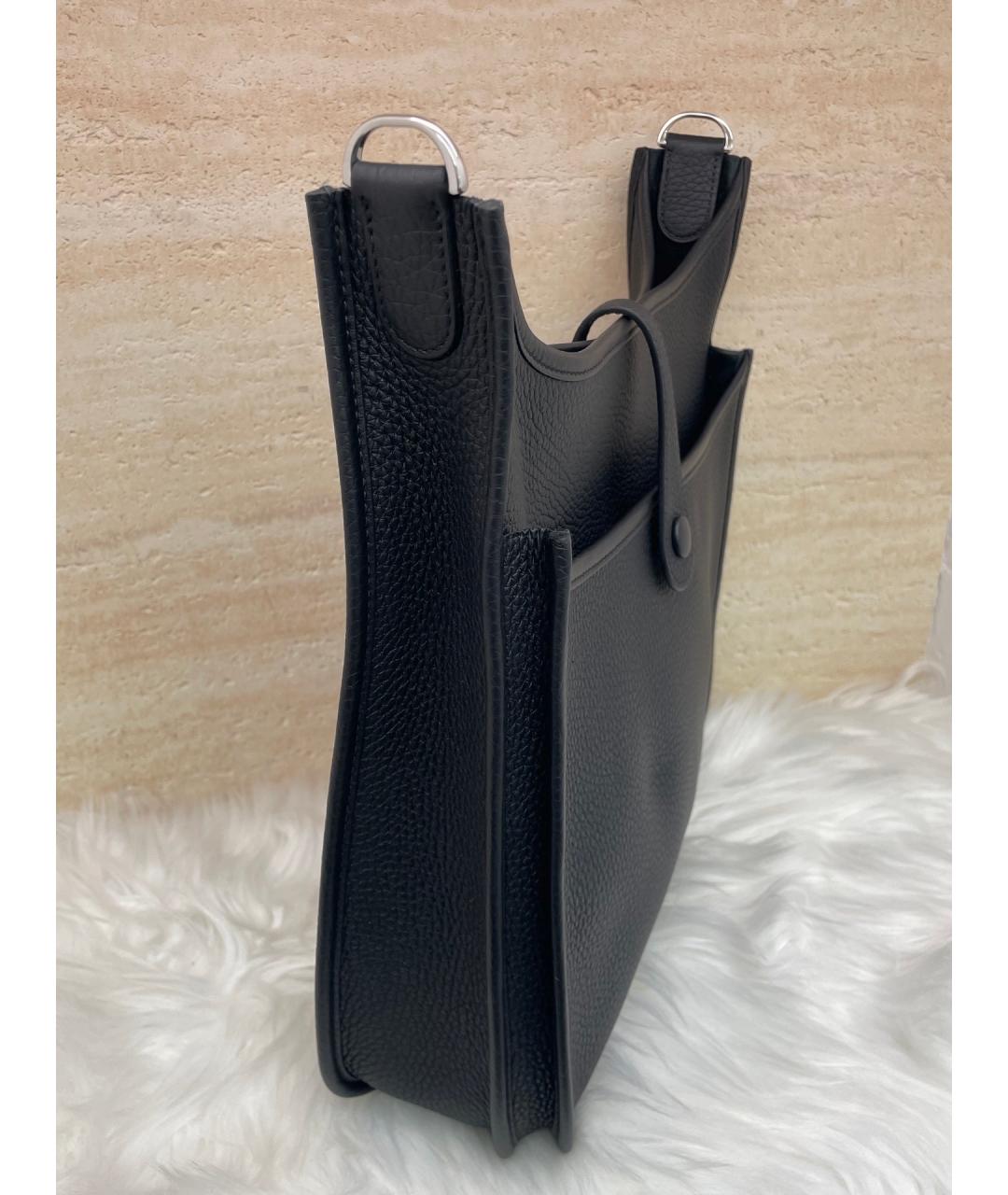 HERMES Черная кожаная сумка через плечо, фото 6