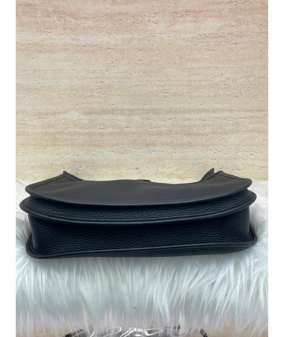 HERMES Черная кожаная сумка через плечо, фото 5