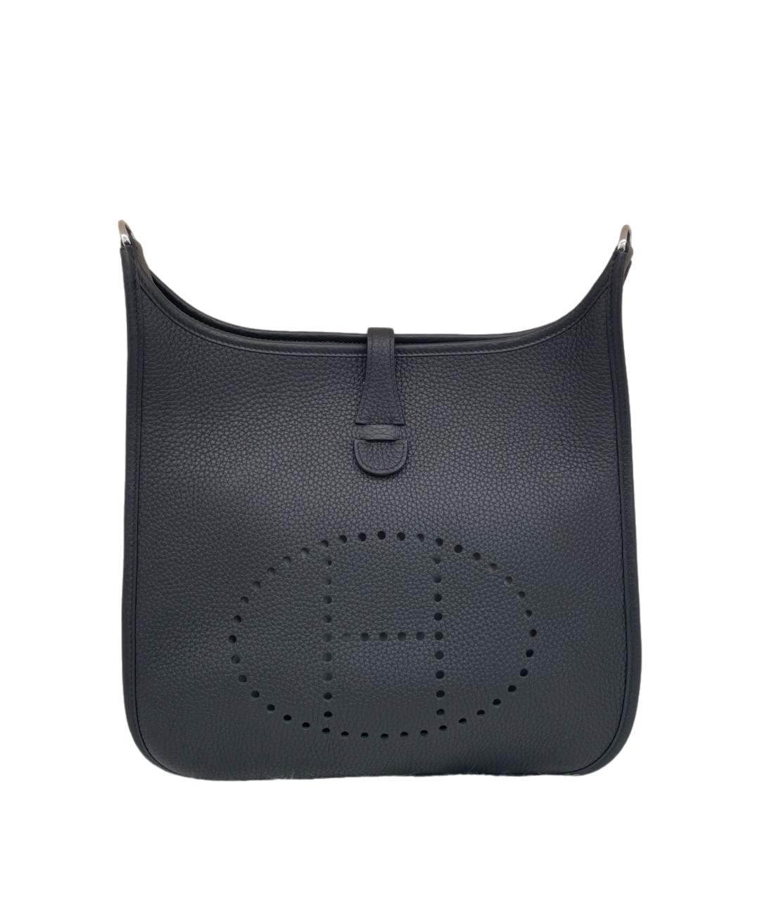 HERMES Черная кожаная сумка через плечо, фото 1