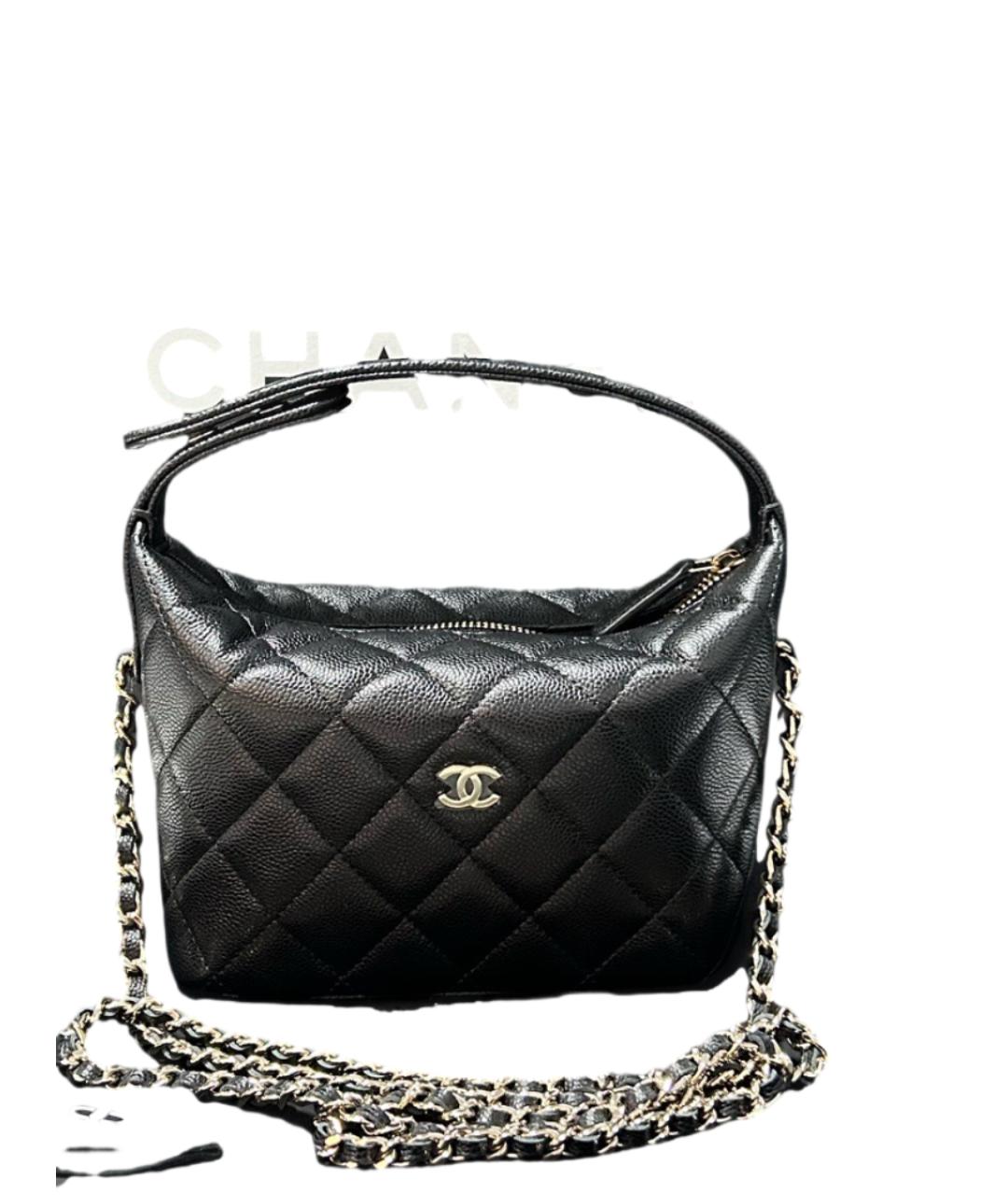 CHANEL Черная кожаная сумка с короткими ручками, фото 2