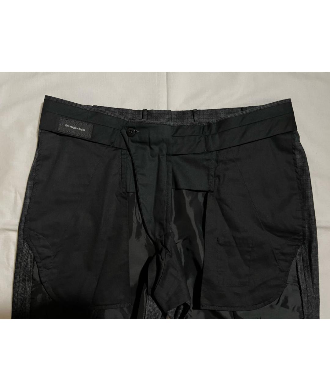 ERMENEGILDO ZEGNA XXX Темно-синие шерстяные классические брюки, фото 3