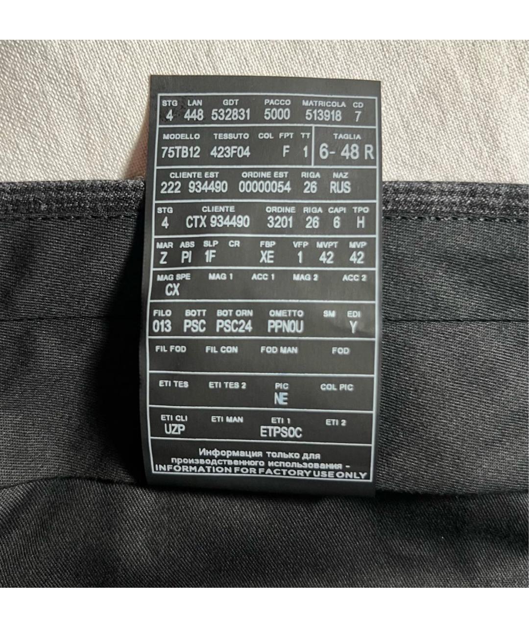 ERMENEGILDO ZEGNA XXX Темно-синие шерстяные классические брюки, фото 7