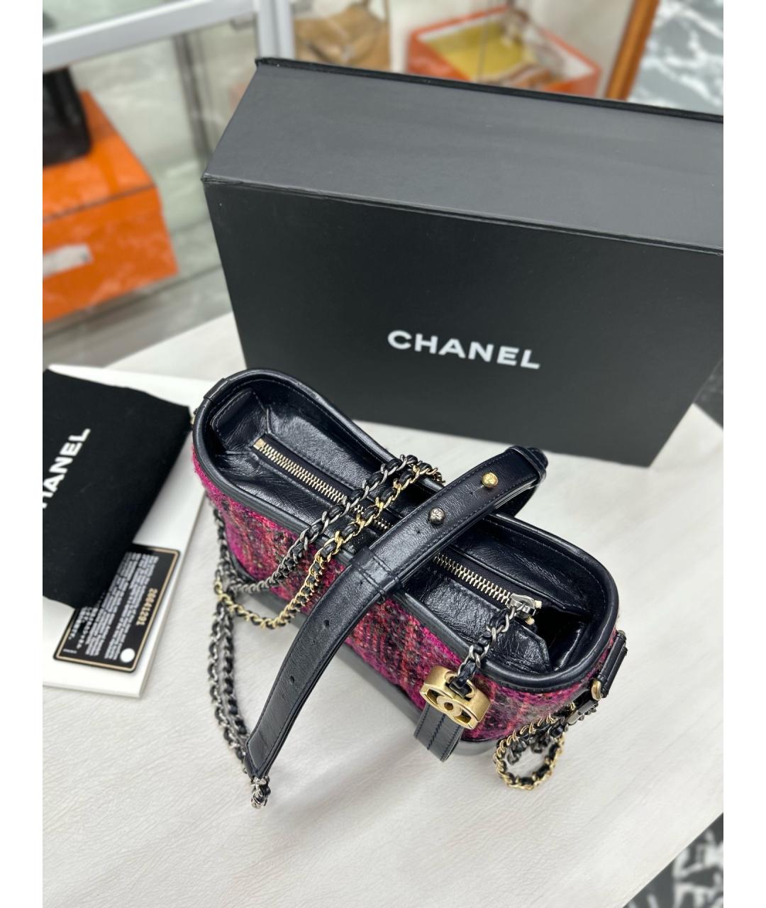 CHANEL Фуксия твидовая сумка через плечо, фото 3