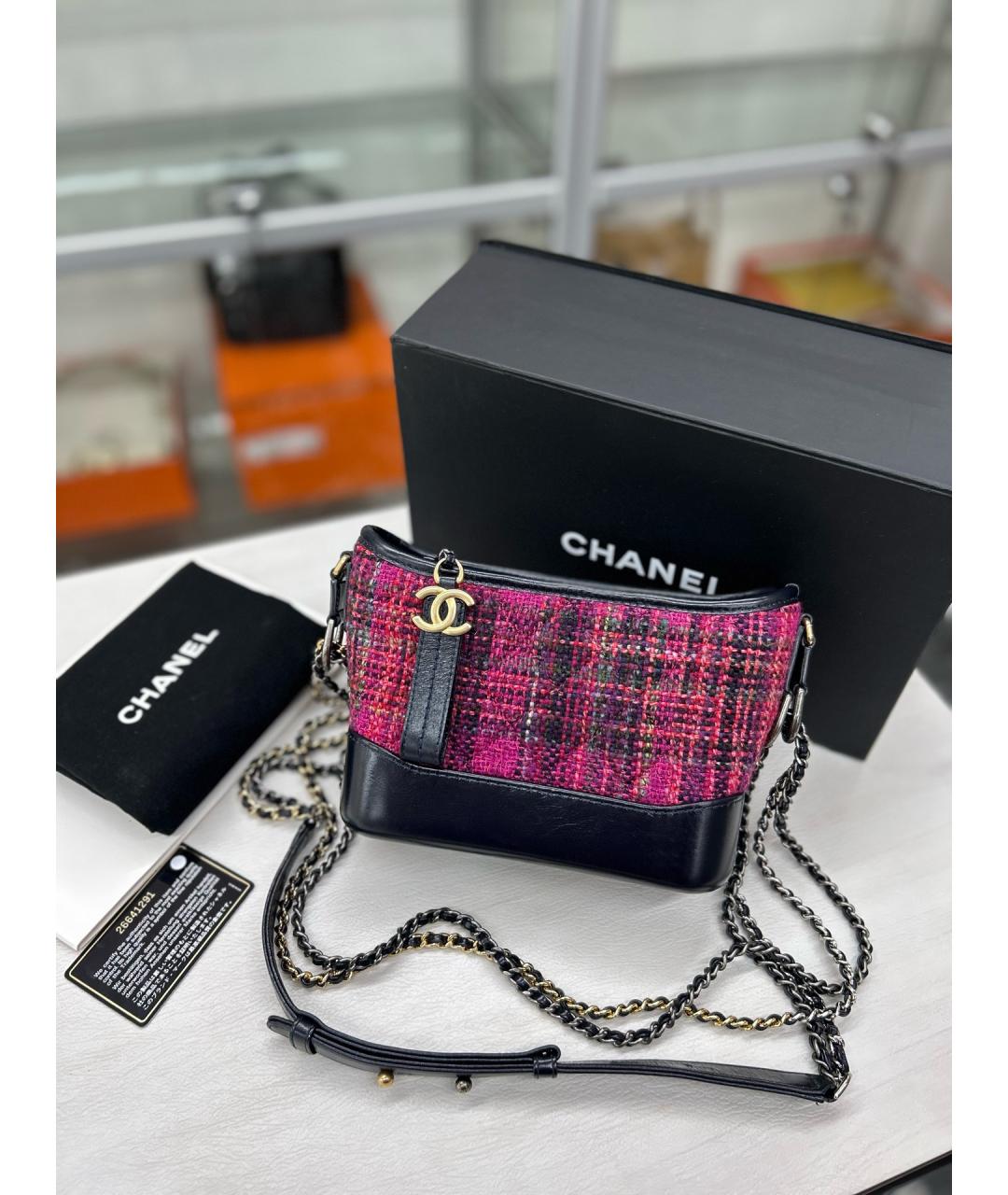 CHANEL Фуксия твидовая сумка через плечо, фото 7