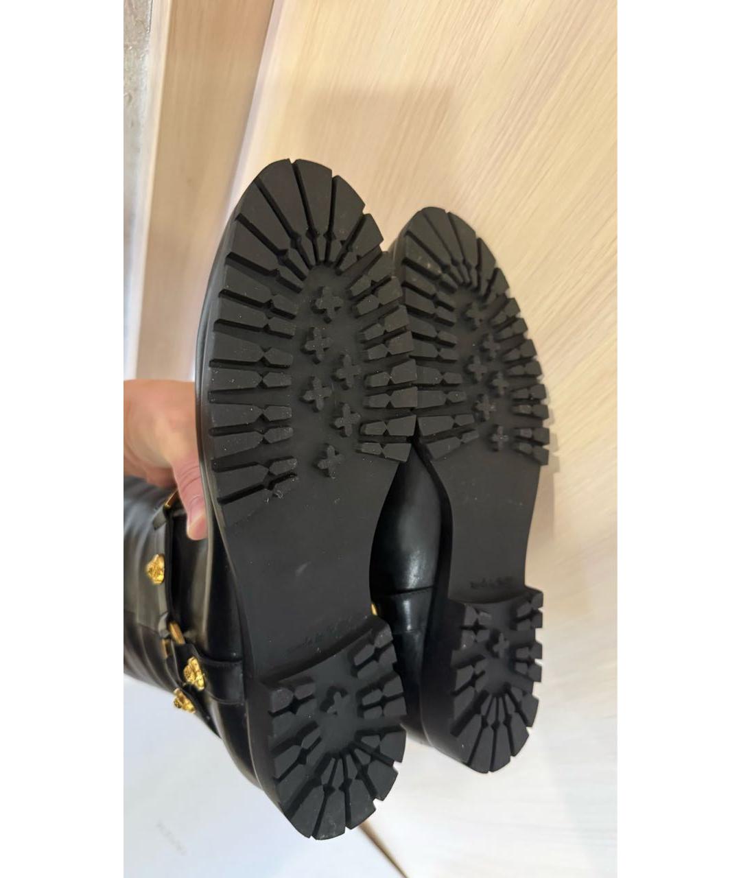 VERSACE Черные кожаные сапоги, фото 6