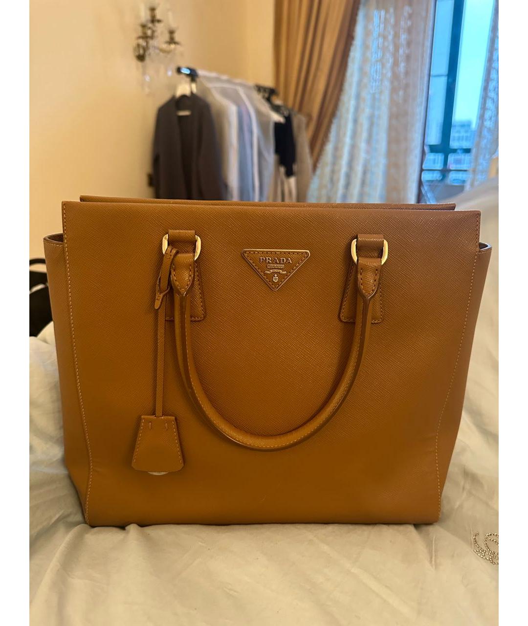 PRADA Коричневая кожаная сумка тоут, фото 3