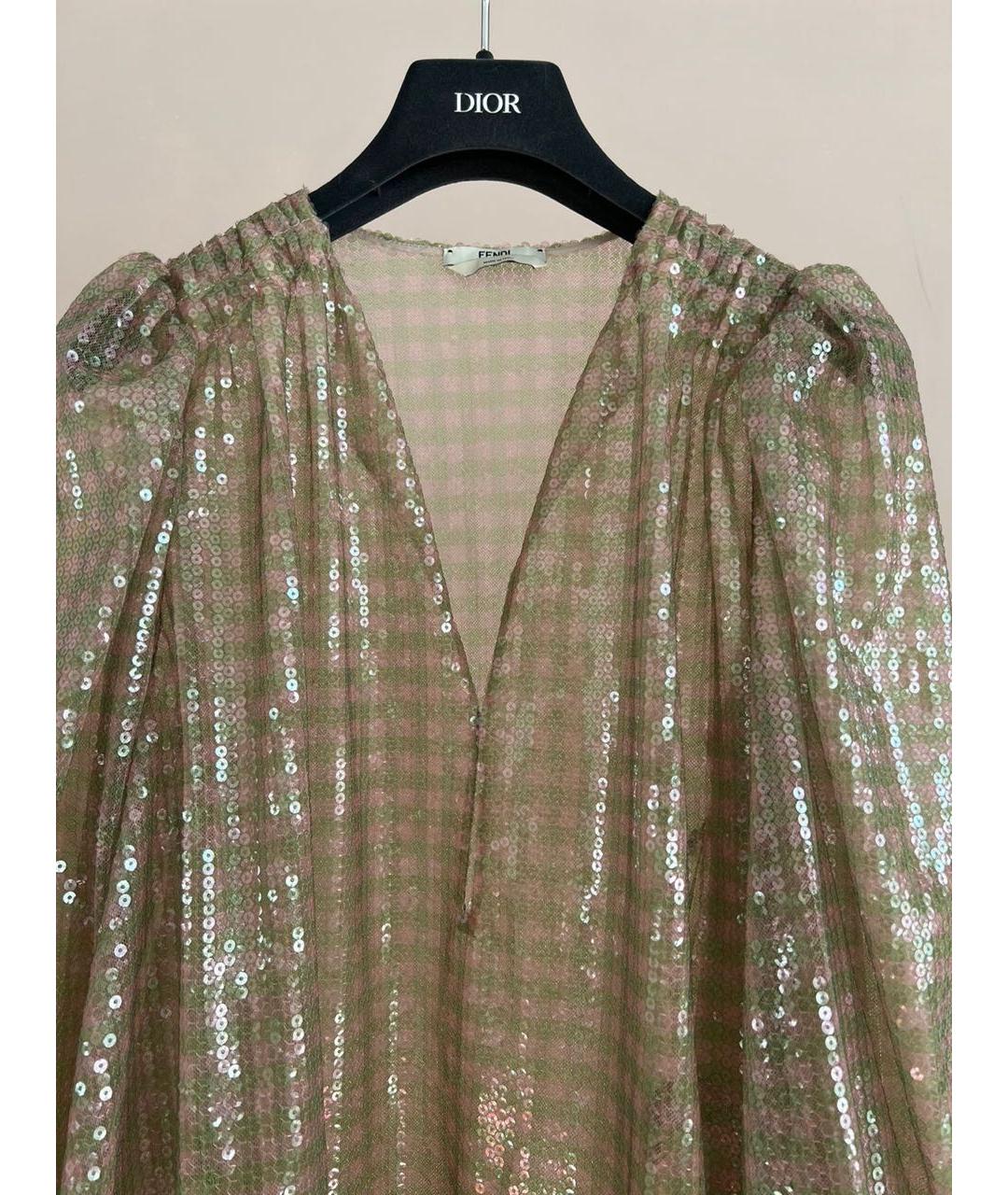 FENDI Золотое повседневное платье, фото 4