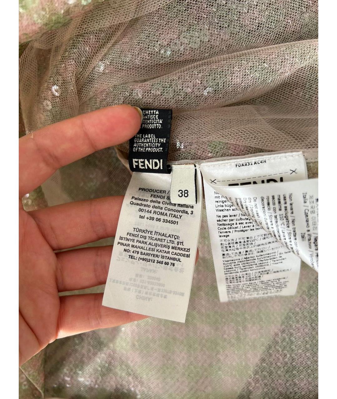 FENDI Золотое повседневное платье, фото 8
