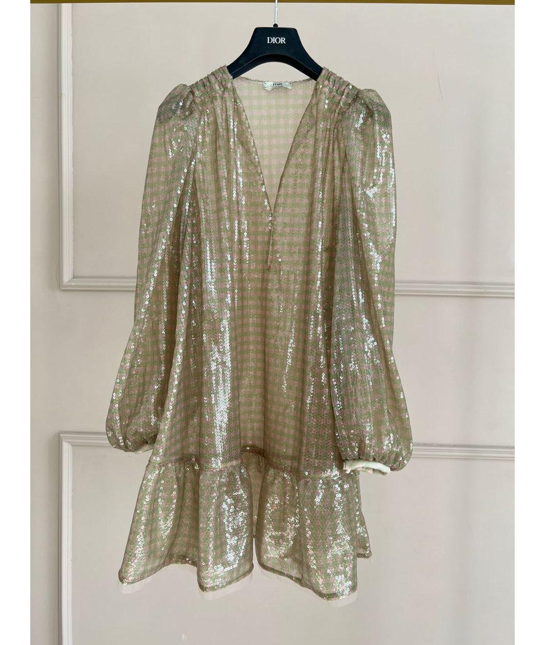 FENDI Золотое повседневное платье, фото 9