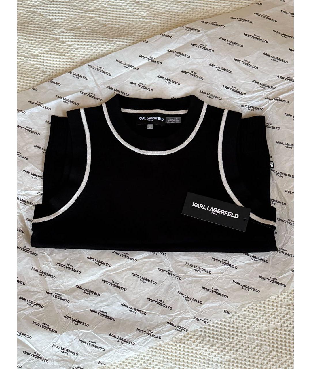 KARL LAGERFELD Черная хлопковая майка, фото 2