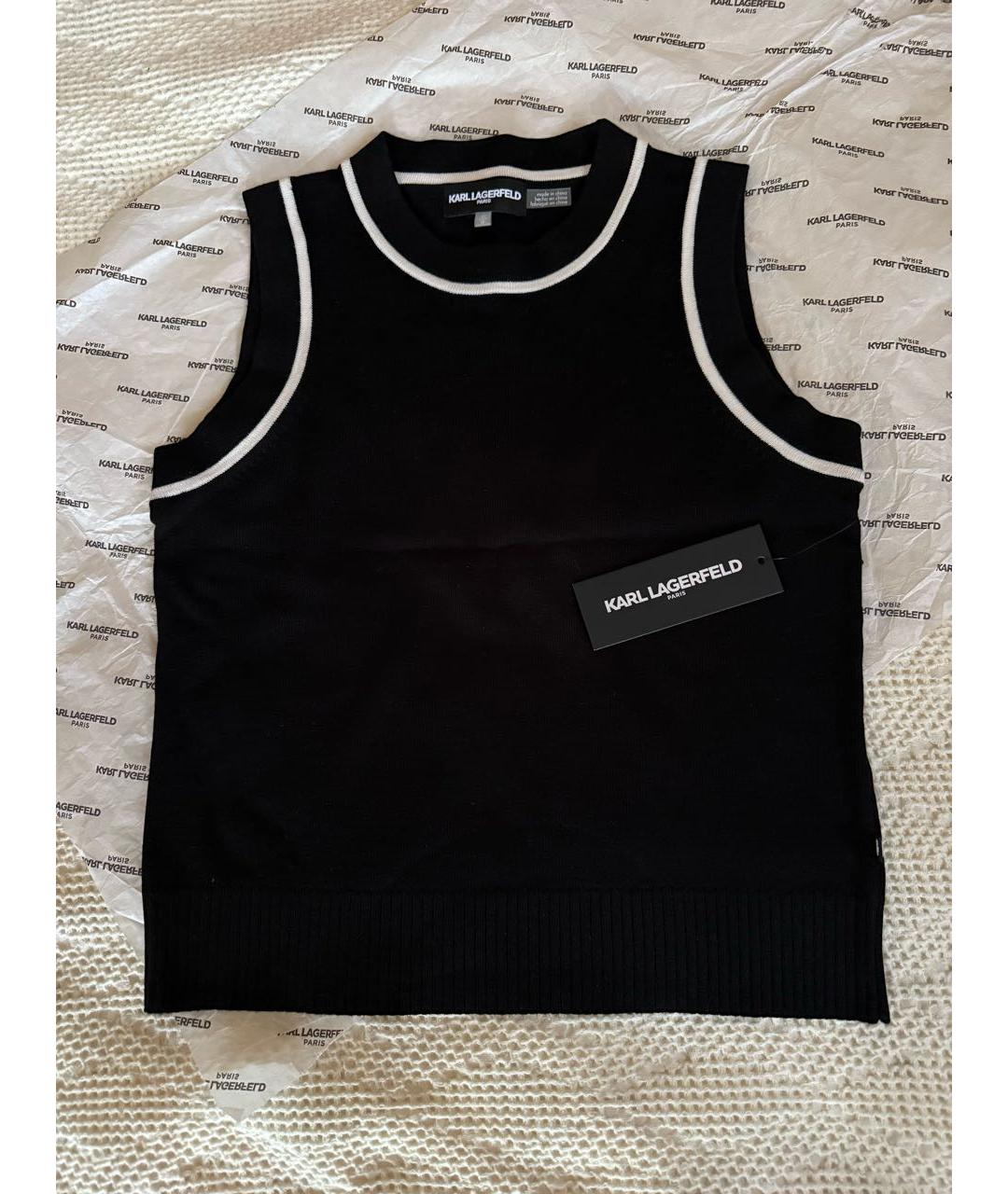 KARL LAGERFELD Черная хлопковая майка, фото 6
