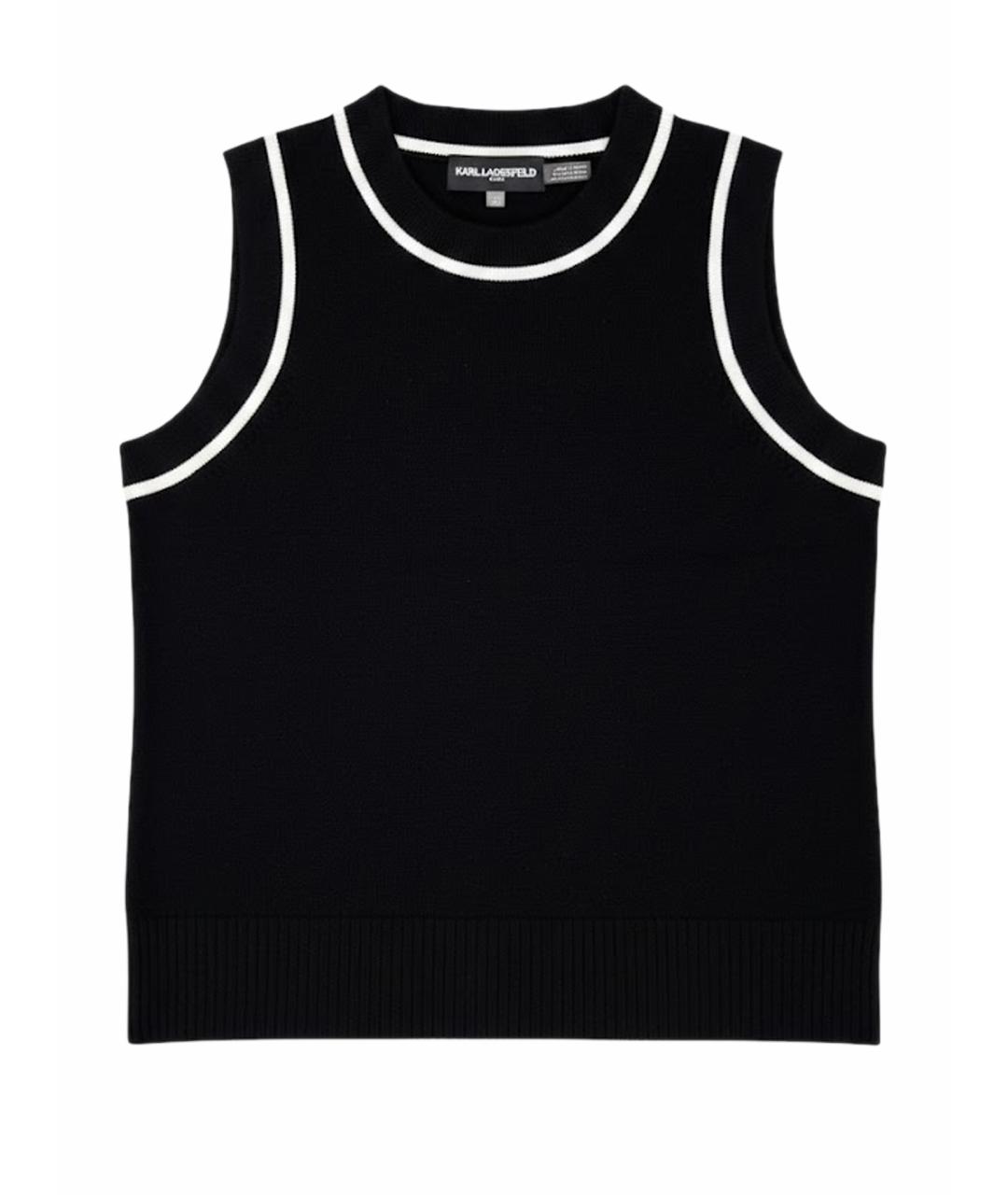 KARL LAGERFELD Черная хлопковая майка, фото 1