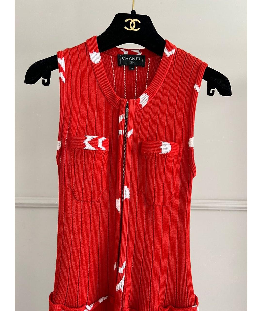 CHANEL Красное повседневное платье, фото 2