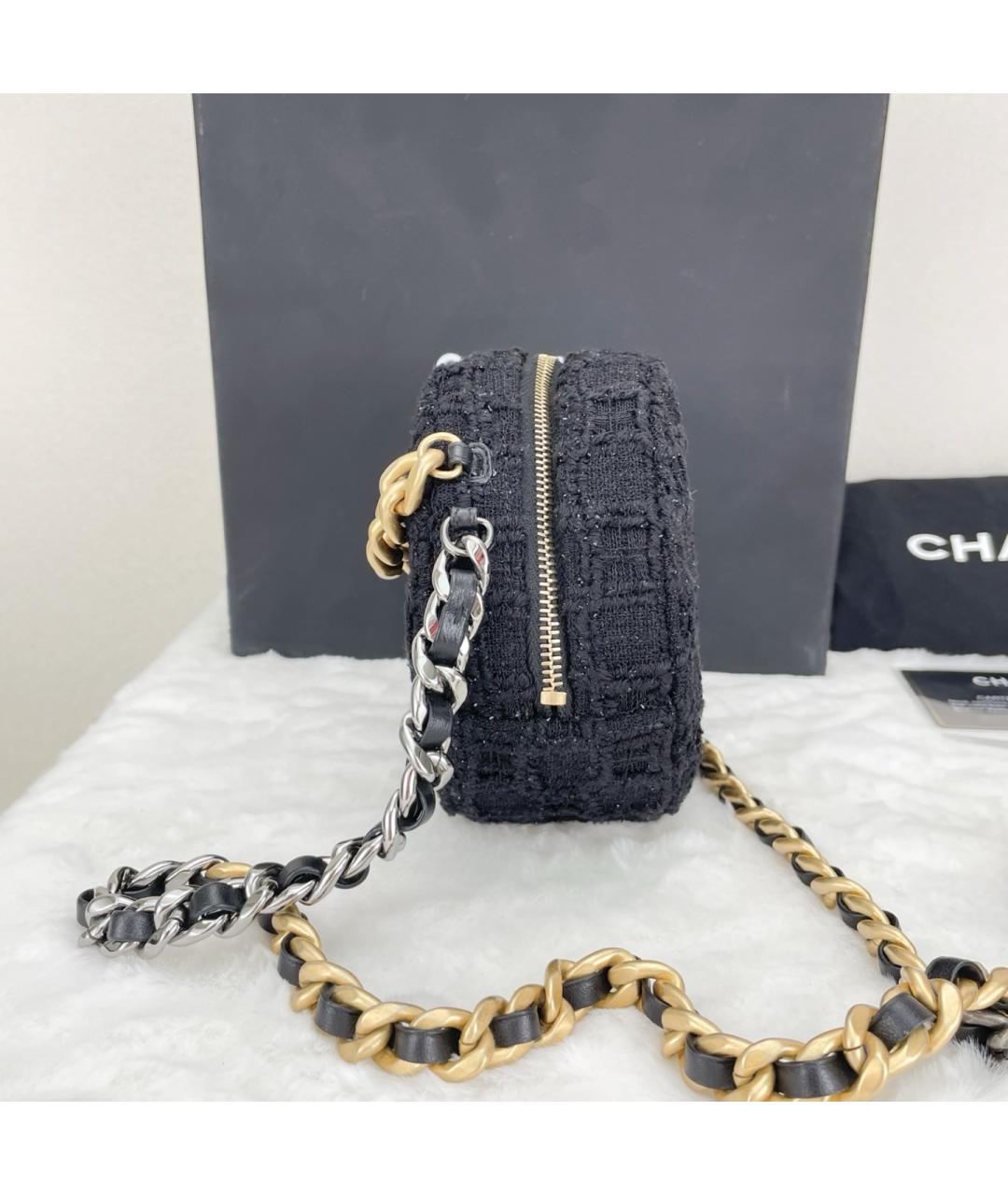 CHANEL Черная твидовая сумка через плечо, фото 3