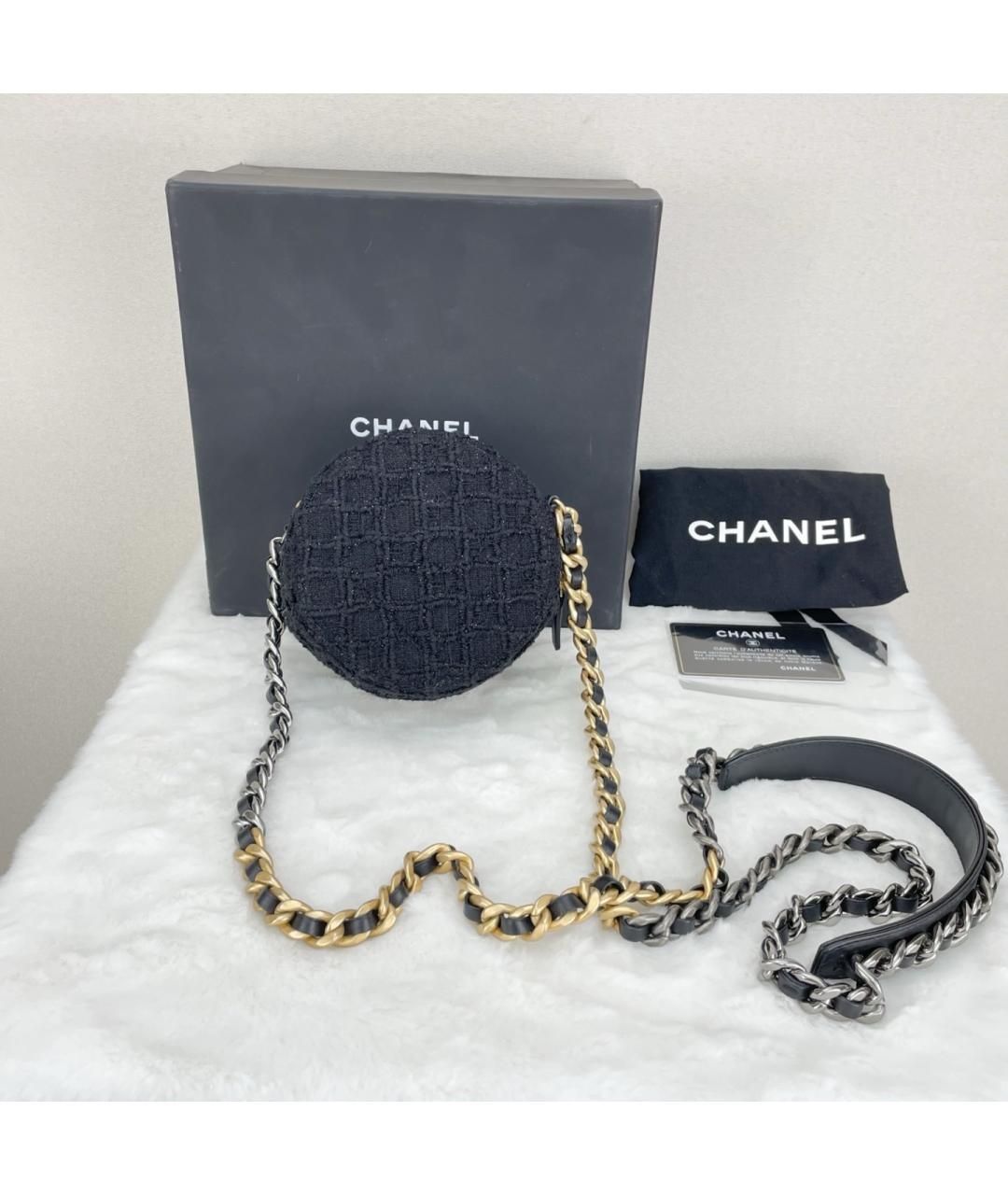 CHANEL Черная твидовая сумка через плечо, фото 2