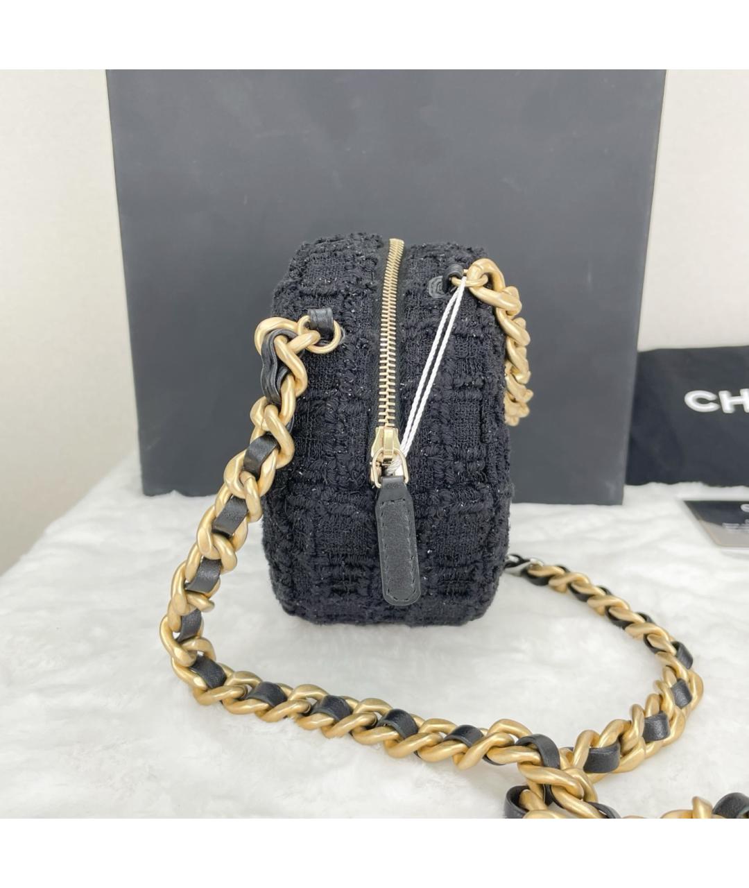 CHANEL Черная твидовая сумка через плечо, фото 4
